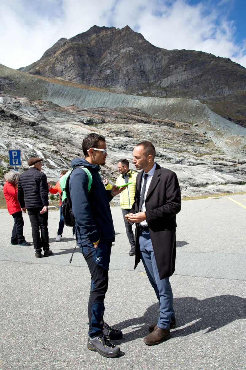 Il direttore Delvescovo con Mathias Reynard