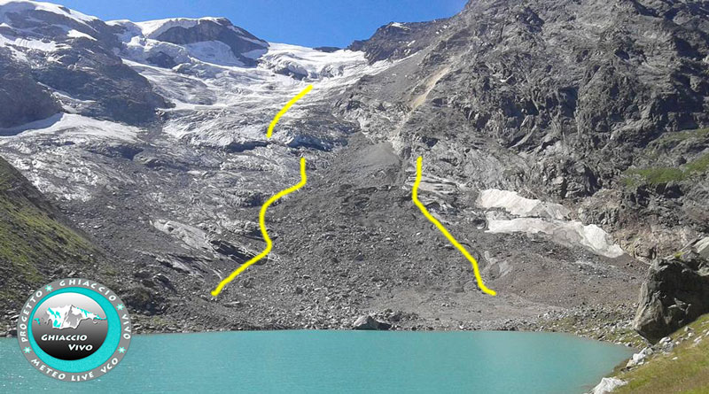 Foto 2 La frana raggiunge il Lago delle Locce