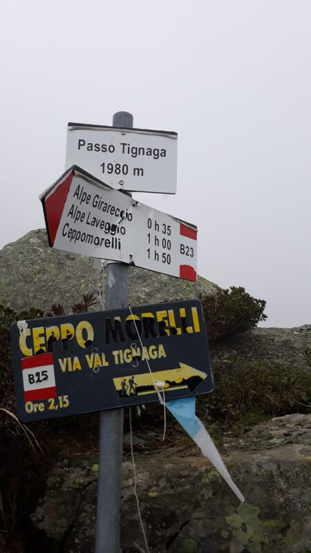 Tracciato Il Sentiero Da Ceppo Morelli Al Passo Tignaga