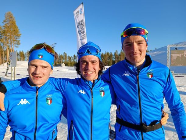 Mauro Balmetti con la nazionale juniores di sci di fondo