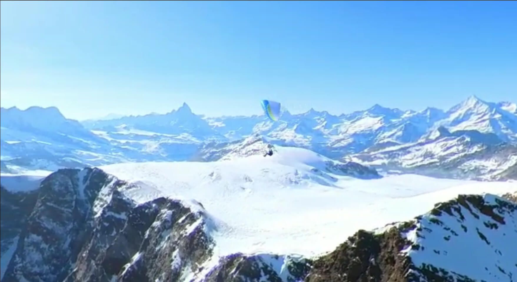 Un volo eccezionale sopra al Monte Rosa