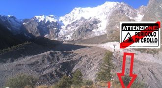 Monte Rosa, l’intera area Miravalle è pericolosa, morena a rischio crollo