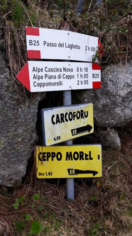 Tracciato il sentiero da Ceppo Morelli al Passo Tignaga